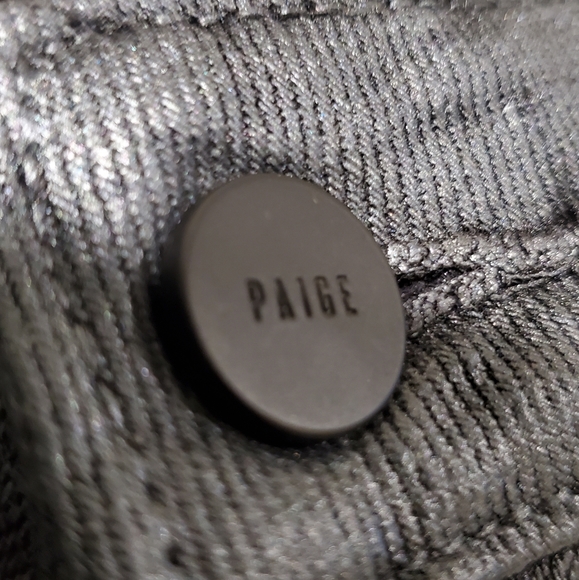 Paige | Women Black Pearlized Stone Coated High Rise Mini Skirt US31 - Picture 7 of 14